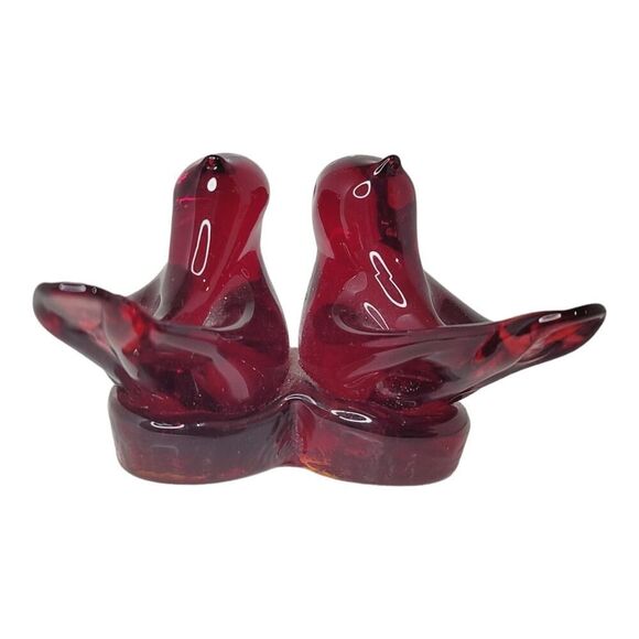 Vintage Double Cardinal of Love Art Glass Bird W Ward Signed 1993 Paperweight - Picture 4 of 14